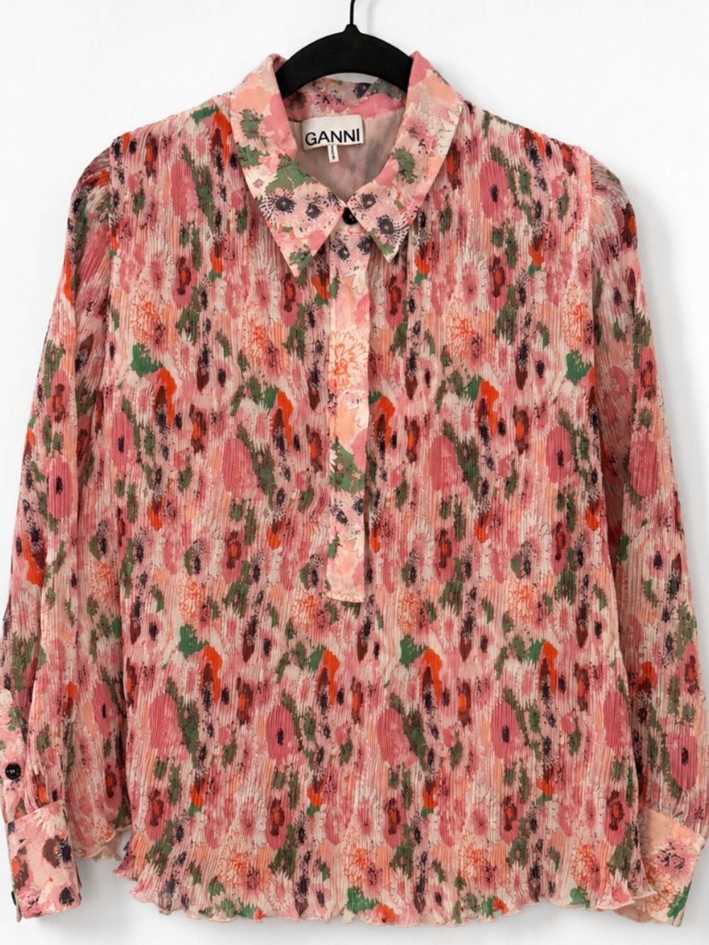 Ganni Women’s Pleated Georgette Blouse
Size 40 (US 8)